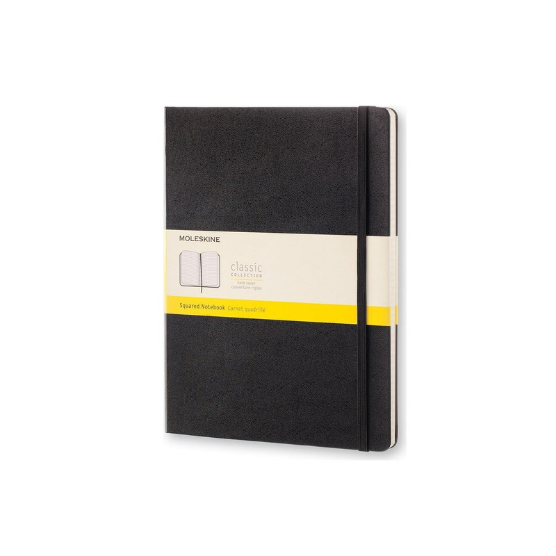 Moleskine Classic Notebook, Extra Large, Squared, Black, Hard Cover (7.5 X 10)