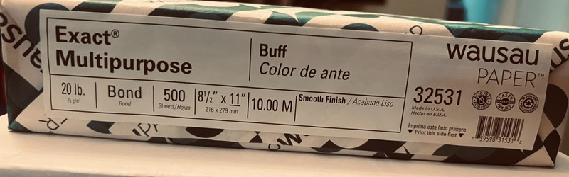 Exact Multipurpose Buff 20 lb bond Paper, Ream of 500 sheets #32531