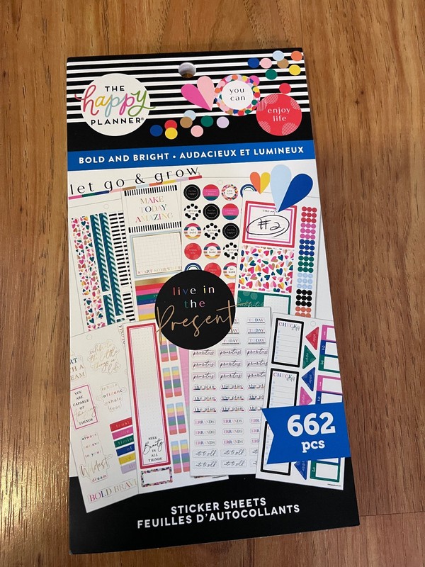 Happy Planner Sticker Book Bold and Bright Sheets 662 Pieces UNUSED