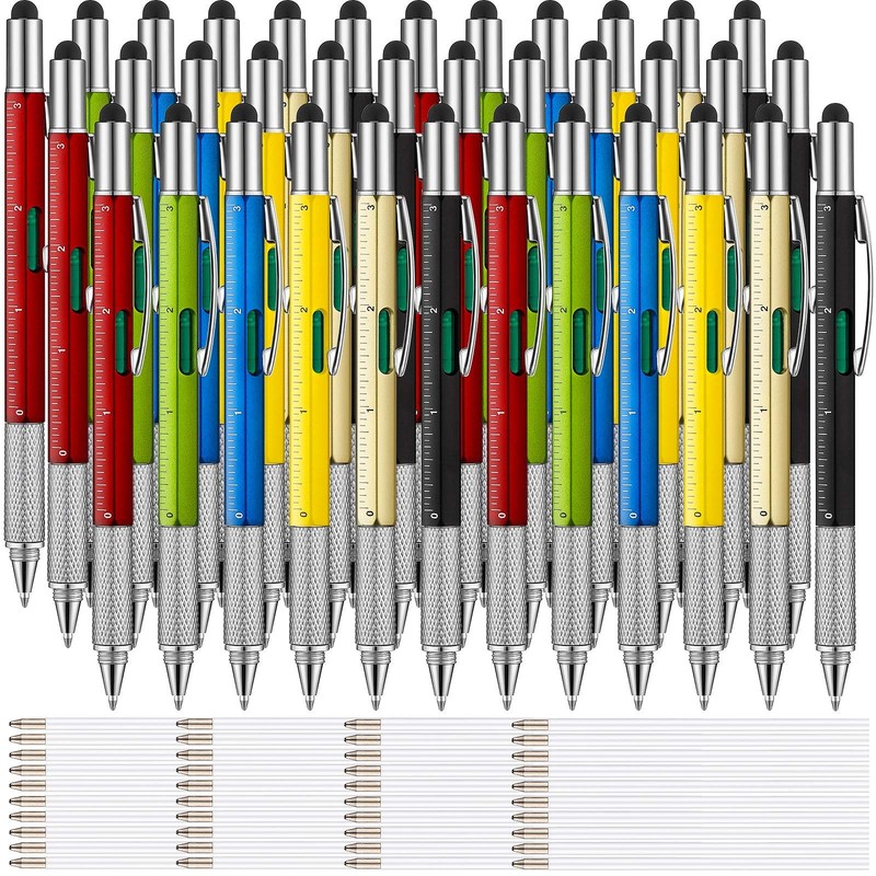 36 Pcs 6 in 1 Multi Tool Pen with Ruler Level Gauge Screwdriver Multifunction…