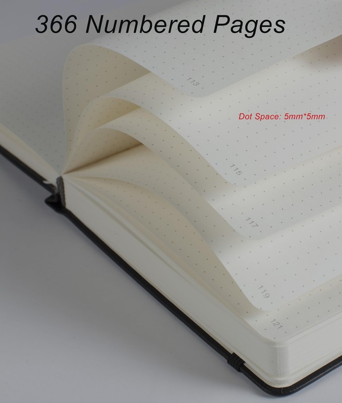 Thick Bullet Notebook with 366 Numbered Pages, A5 Dotted Journal for Writing ... gallery