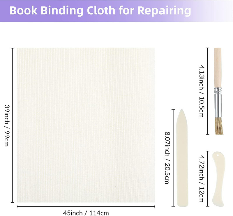 Professional Book Binding Kit with Cloth, Tools, and Glue Brush gallery