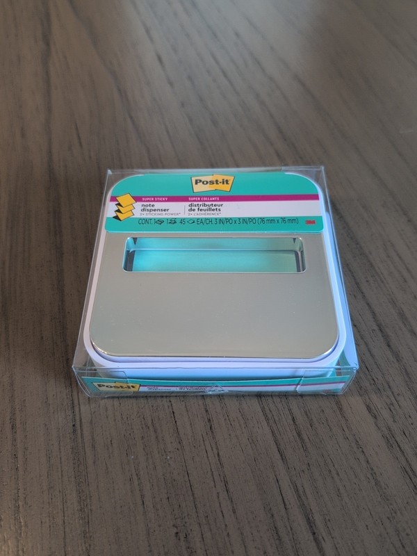 Post-it Notes Desk Dispenser School Sticky Note Office Accessory Silver 3″x 3″