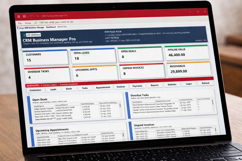Microsoft Access CRM Database | Customer, Lead, Invoice Tracker