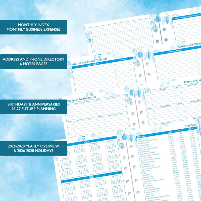 Planner Refills - 2026 Planner Refills, January 2026 - December 2026, 2 Pages Pe gallery