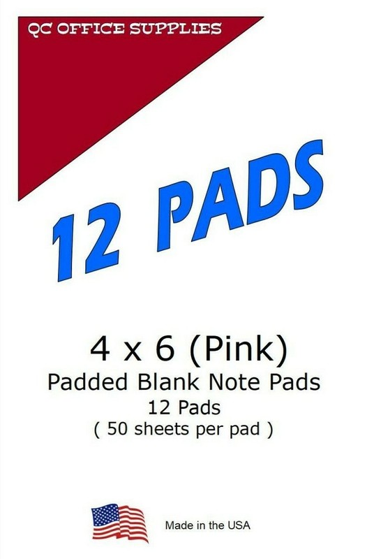 Note Pads/ Scratch Pads- 4” X 6” - ( PINK ) 12 Pads - 50 Sheets Per Pad gallery