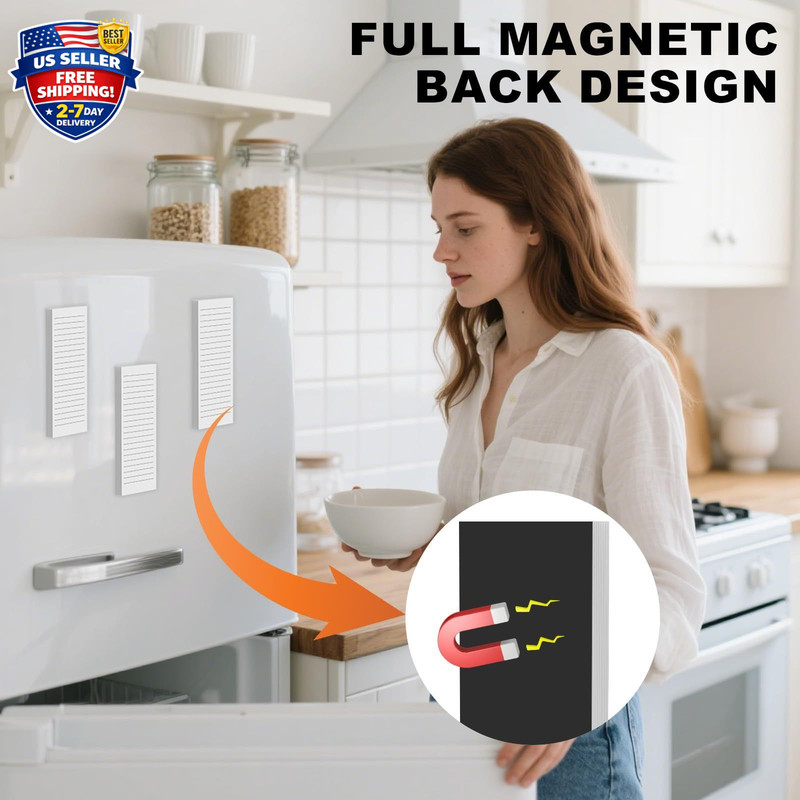 Magnetic Notepads Note Pads for Fridge with Full Magnet Back, 180 Sheets White L gallery