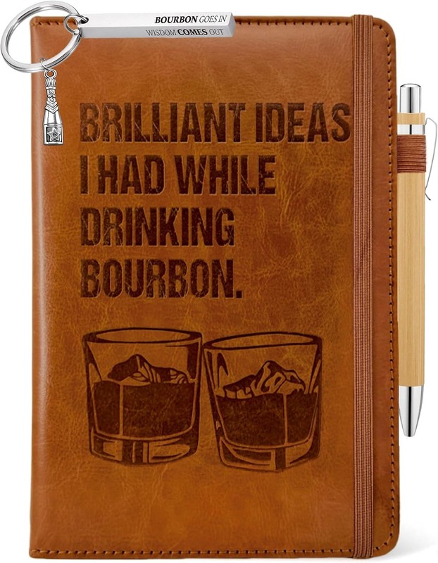 Bourbon Gifts Men Women, Bourbon Leather Journal 200 Pages Engraved Notebook …