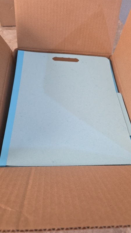 Amazon Basics Classification Folder with Prongs, 100% Recycled, 2 Dividers, 2" E gallery