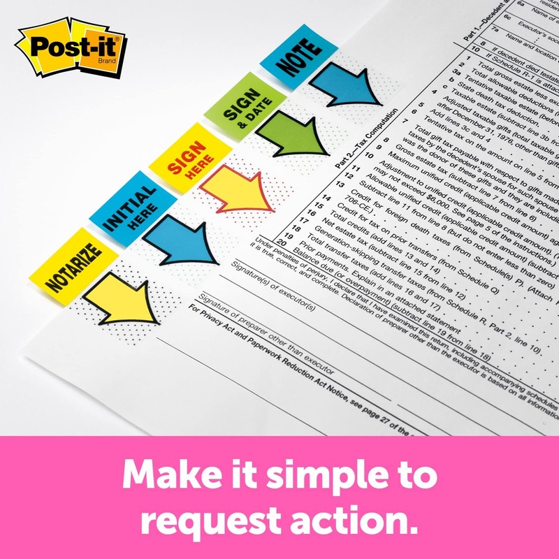 Post It Message Flags Sign Here Blue Value Pack 1X1.75 For Office Organization gallery