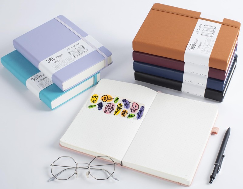 Thick Bullet Notebook with 366 Numbered Pages, A5 Dotted Journal for Writing ... gallery