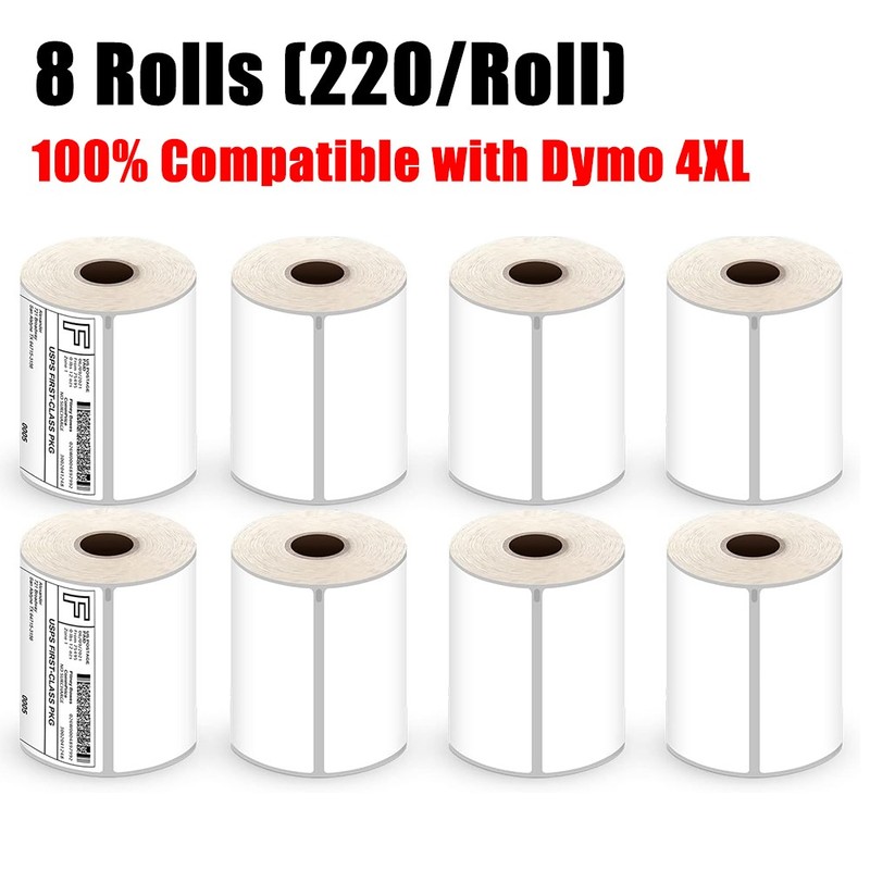 8 Roll 4″x6″ Direct Thermal Shipping Labels 220/Roll Compatible DYMO 4XL 1744907