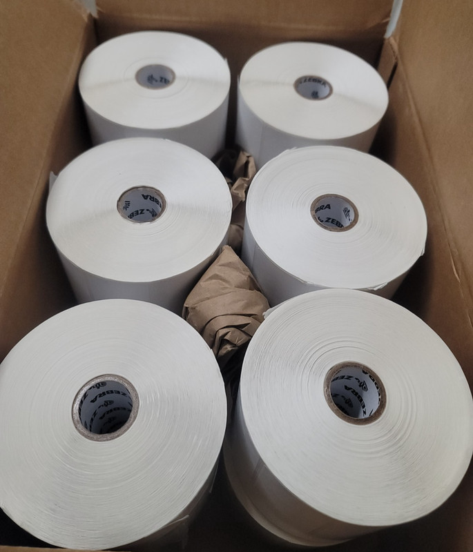 Zebra’s Thermal Transfer Label Paper 4″ x 1.5″, Z-Select 4000T – 12CT CASE