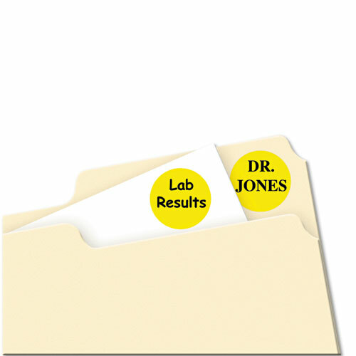 Printable Self-Adhesive Removable Color-Coding Labels, 0.75" dia., Neon Yellow, gallery