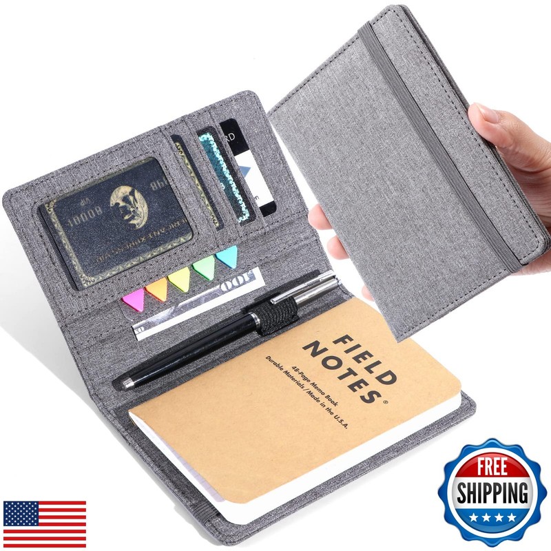 Plinyvel Notebook Cover for Field Notes 3.5″x5.5″ – Waterproof Organizer with