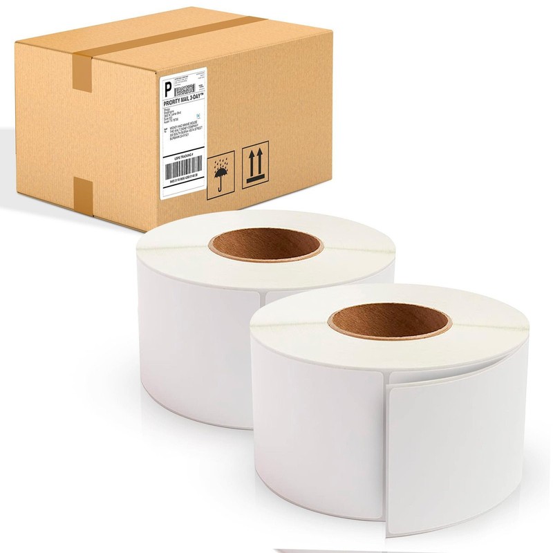 White Thermal Labels 4×8″ 3000 Pack 3-Inch Core Perforated Shipping Labels