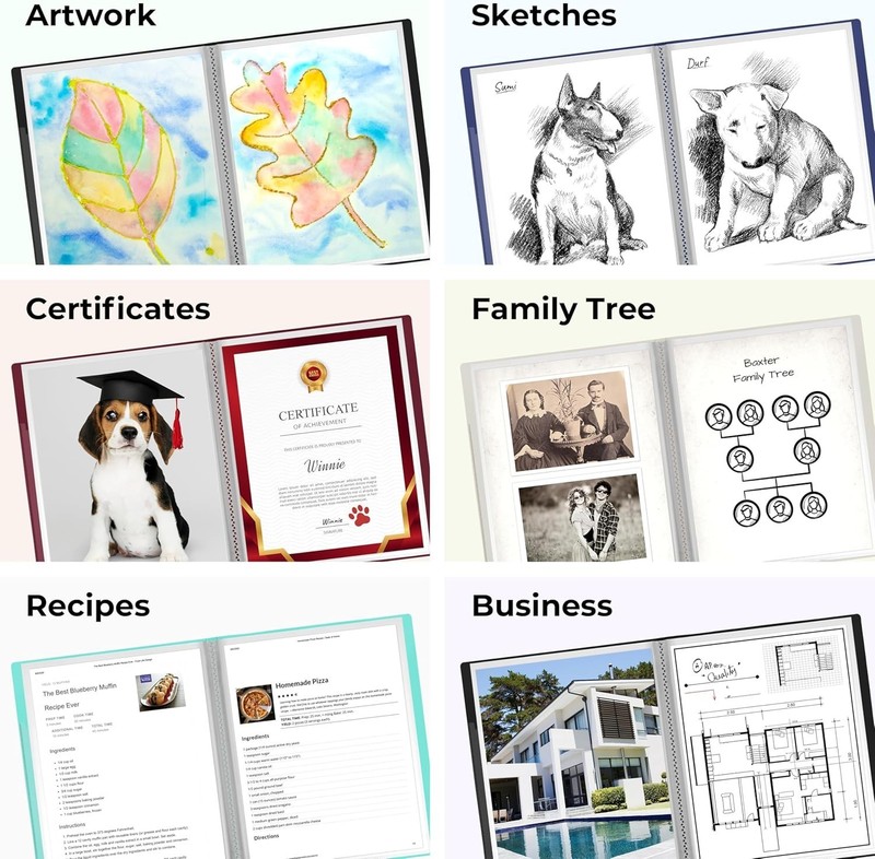 Customizable 24-Pocket Binder Set - Perfect for Photos and Projects, 12 Pack gallery