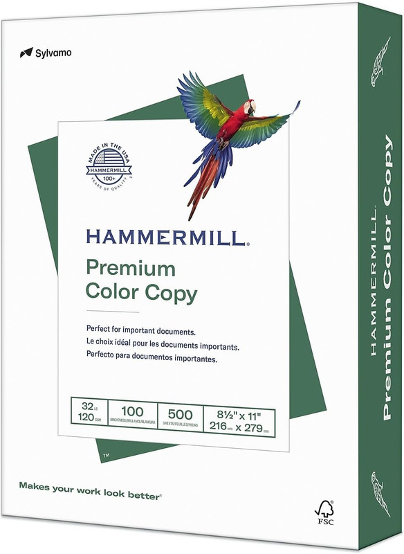 Hammermill Printer Paper, Premium Color 32 Lb Copy Paper, 8.5 X 11-1 Ream (500 S