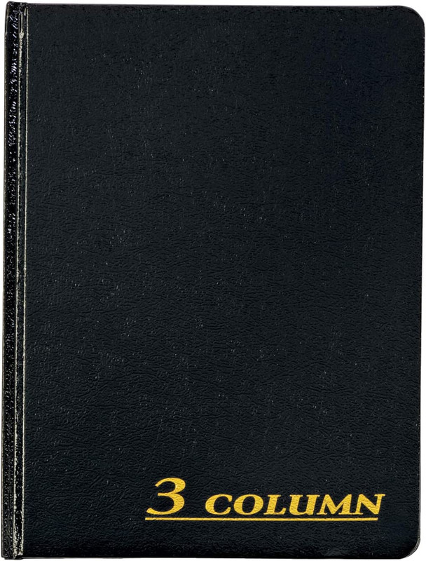 Account Book, 7 X 9.25 Inches, Black, 3-Columns, 80 Pages (ARB8003M)