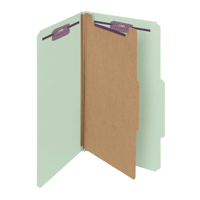 Smead Pressboard Classification File Folder with SafeSHIELD Fasteners, 1 Divi...