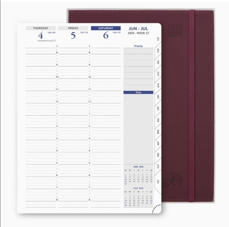 Poprun Weekly Appointment Planner 9"x11" Large Jul 24 - Jul 25