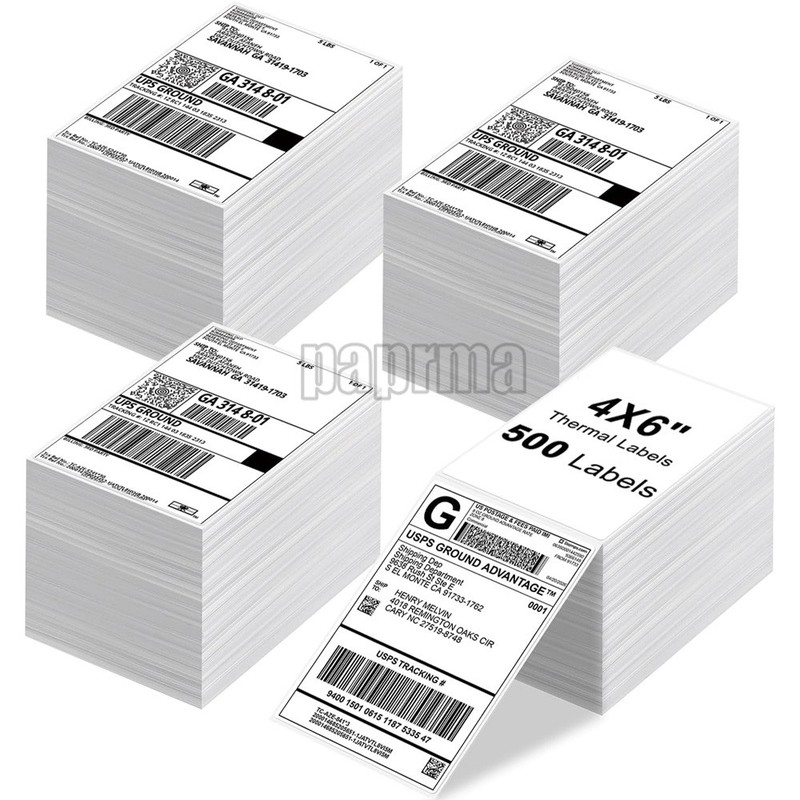 500/Stack 4x6 Fanfold Direct Thermal Shipping Labels Perforated Mailing Labels