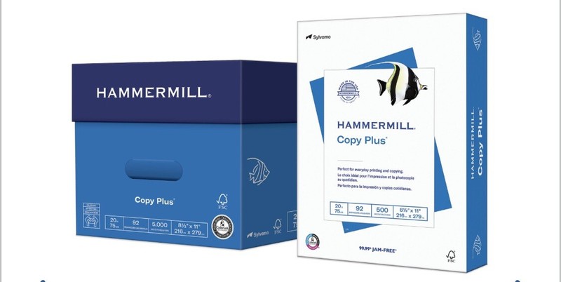 Hammermill Copy Plus 8.5" x 11" Copy Paper, 20 lbs., 92 Brightness, 5000 Sheets/