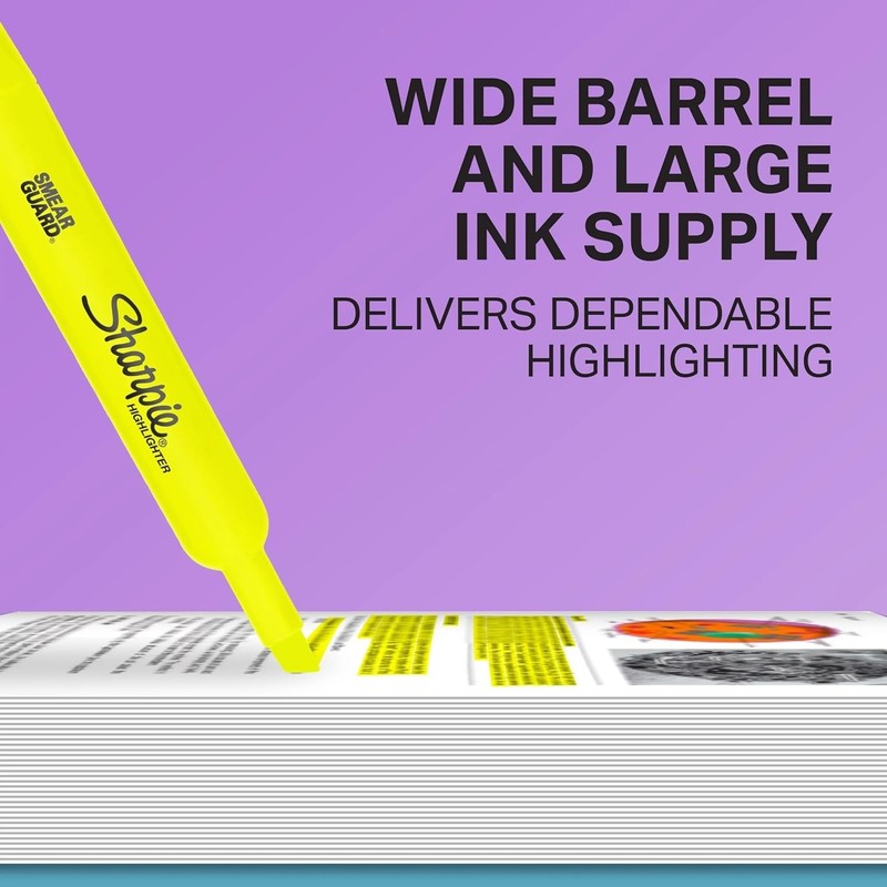 Sharpie Tank Highlighters Chisel Tip Assorted Fluorescent Colors 12 Count gallery