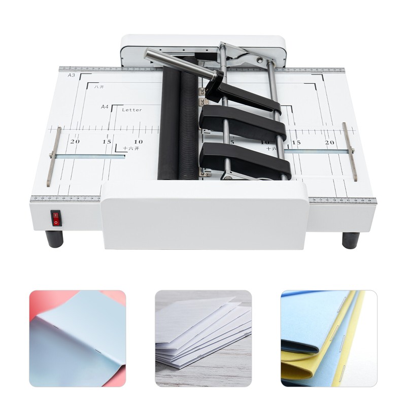 A3 Booklet Folding Binding Machine Paper Stapling Making Book Stapler Office 60W gallery
