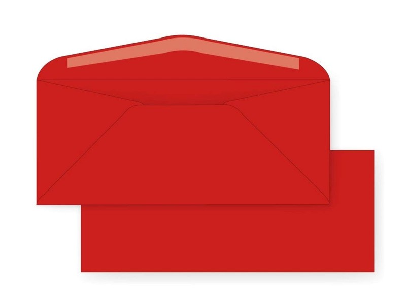 #10 Regular Envelope - 24 Pound Reentry Red (4 1/8 x 9 1/2), 500 Box