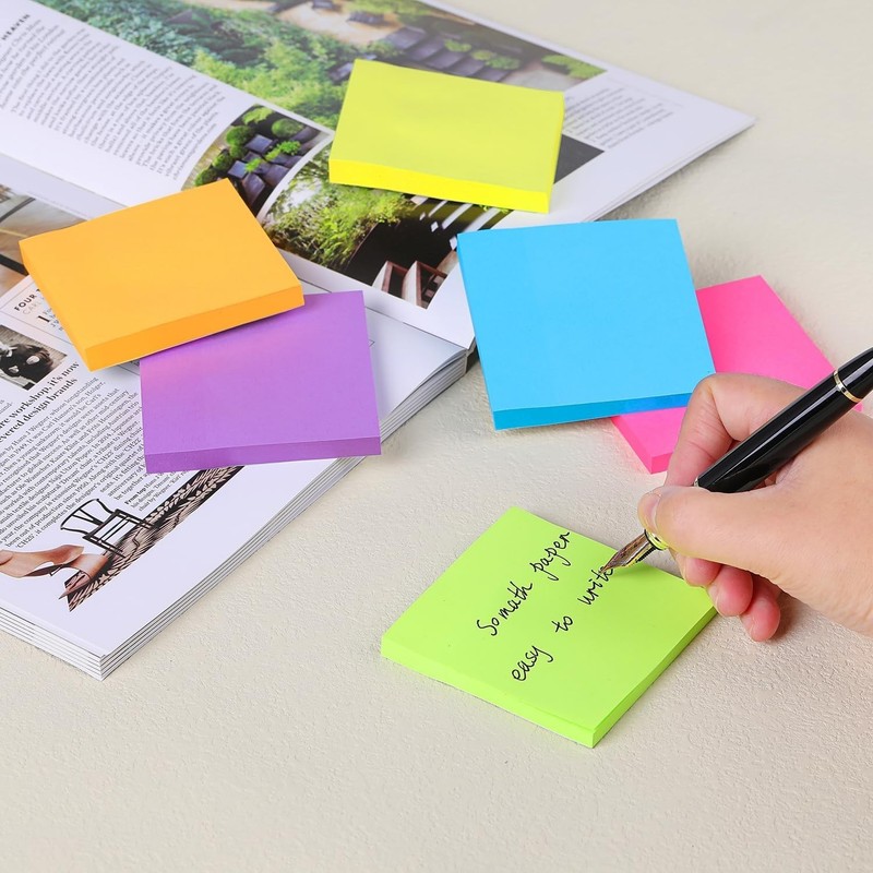 24 Pack Sticky Notes 3x3 in Post Bright Stickies Colorful Super Sticking Powe... gallery