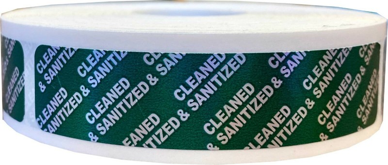 CLEANED & SANITIZED Tamper Resistant Labels | 0.75″ x 3.5″ Inch | 500 Pack