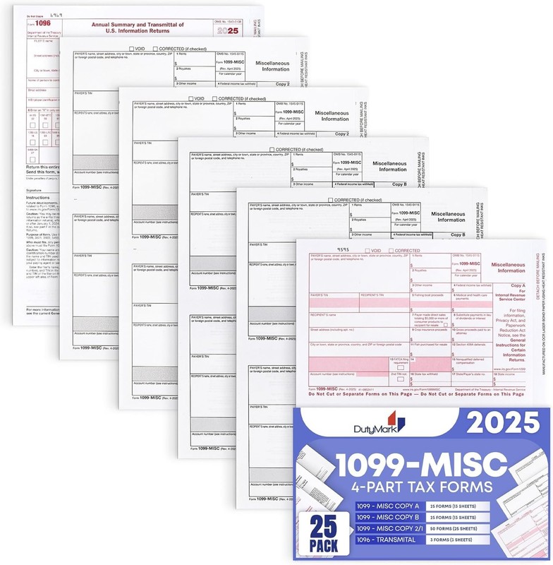 Complete 2025 1099 MISC Forms Kit for 25 - Hassle-Free Tax Preparation gallery