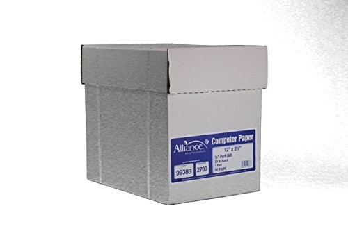 Continuous Computer Paper 12" x 8-1/2" Blank Left & Right Perforated 1-Part 9...