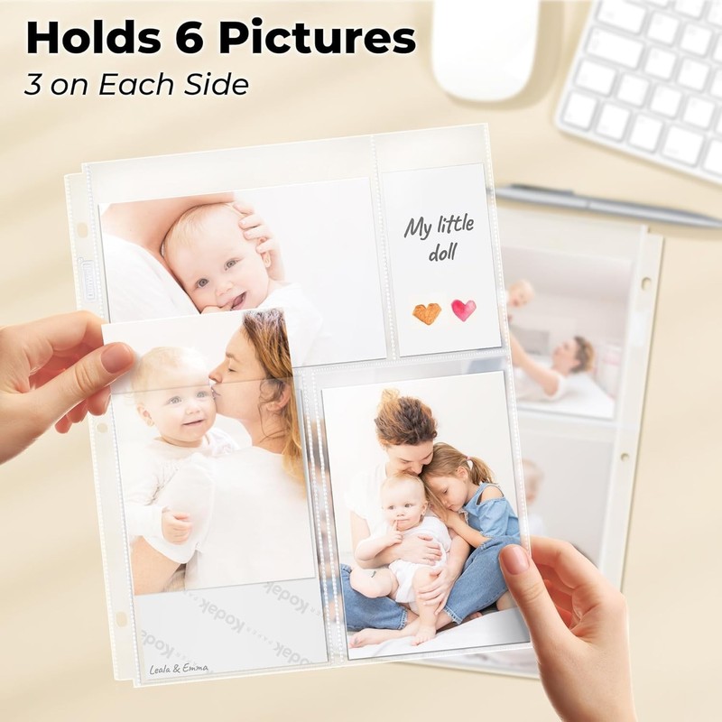 Top-Loading 4x6 Photo Sleeves - 25 Acid-Free Pages for Long-Term Storage gallery