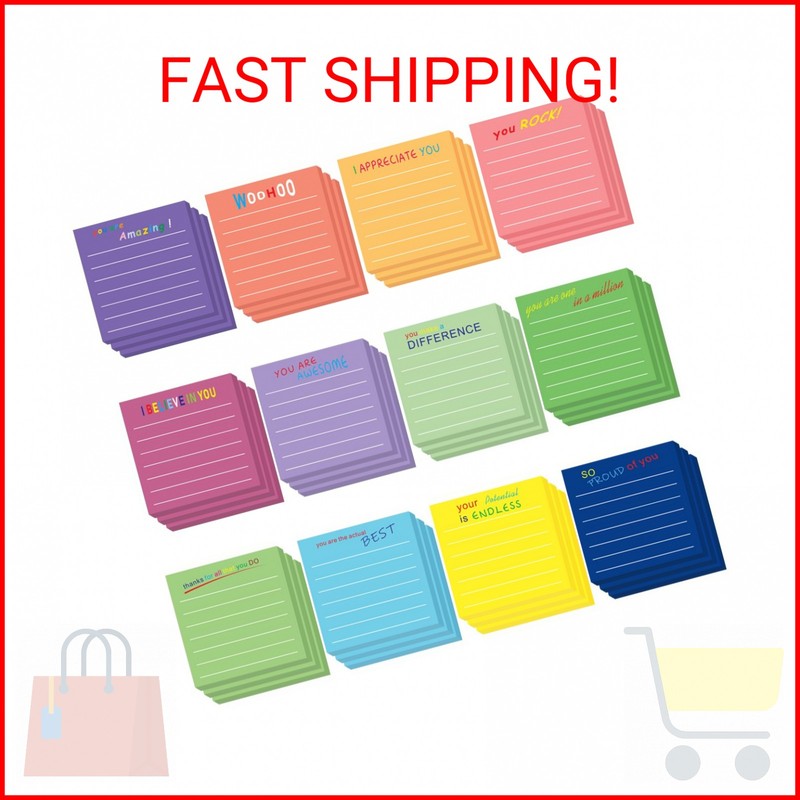 36 Pcs Employee Appreciation Sticky Notes Inspirational Sticky Notes with Lines