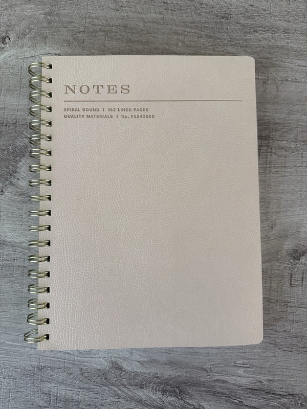 Fringe Studio Notebook Journal Faux Leather TAN Spiral 192 lined pages