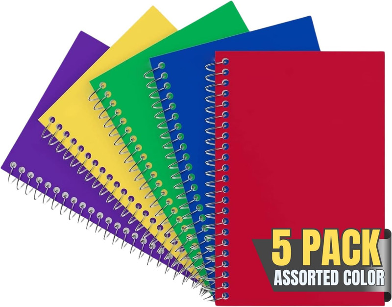 Notepads 4X6 College Ruled, Assorted Colors, 50 Sheets/Pad, 5 Pack