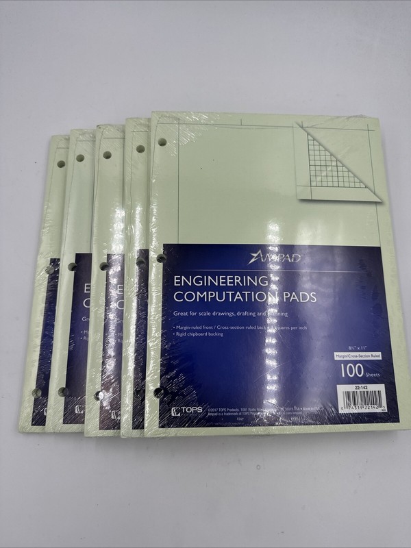 Ampad Engineering Computation Pads 500 Sheets/Pack 8-1/2" x 11"