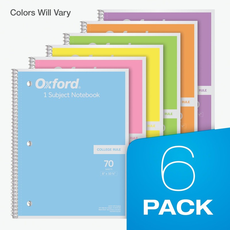 Spiral Notebook, 1 Subject, College Ruled Paper, 8 x 10-1/2 Inch, Pastel Pink... gallery