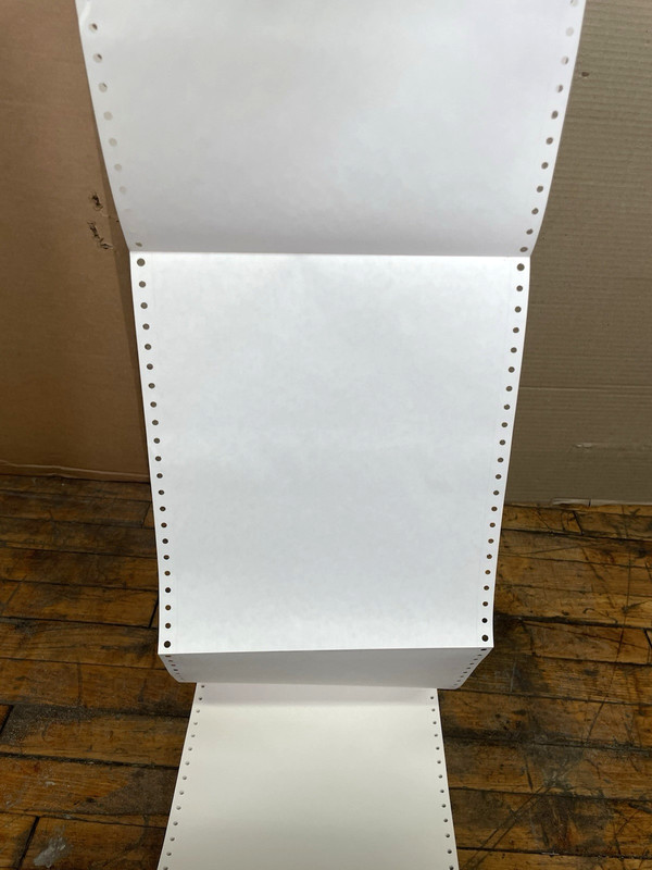 9-1/2" x 11" Continuous Computer Paper 1000 Sheets 20lb White Bond New Old Stock gallery