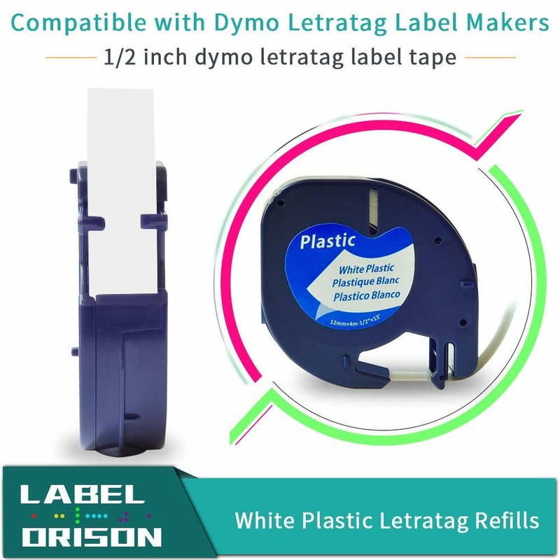 Compatible Dymo LetraTag Refills 91330 91331 91332 Paper Plastic 12mm Label Tape gallery