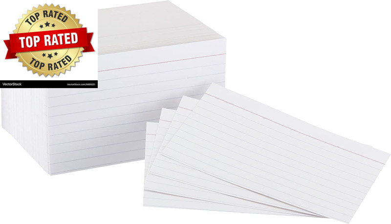Heavy Weight Ruled Index Cards for Studying and Note Taking White 3″ X 5″ 300 Co