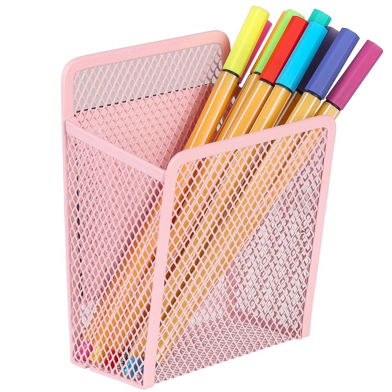 Mesh Marker Holder, Extra Strong Magnets, Office Organizer, Pink