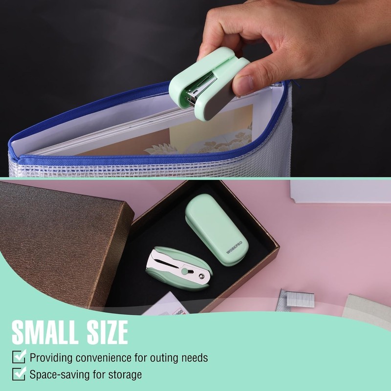 WORKPRO Small Stapler Set With 2000PCS 26/6 Staples Mini Staplers Staple Remover gallery