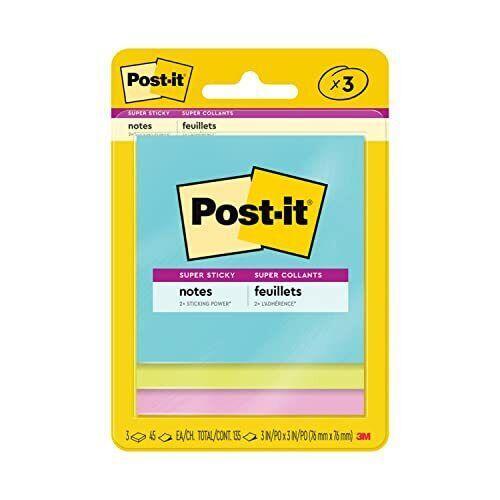 Post-it Super Sticky Notes 3×3 In. Supernova Neons Collection 3 Pads