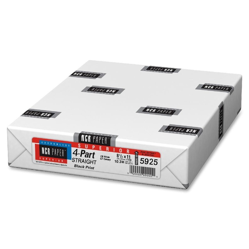 NCR Carbonless 4-part Pre-collated Reverse Paper 8-½”X11” For Offset And Digital