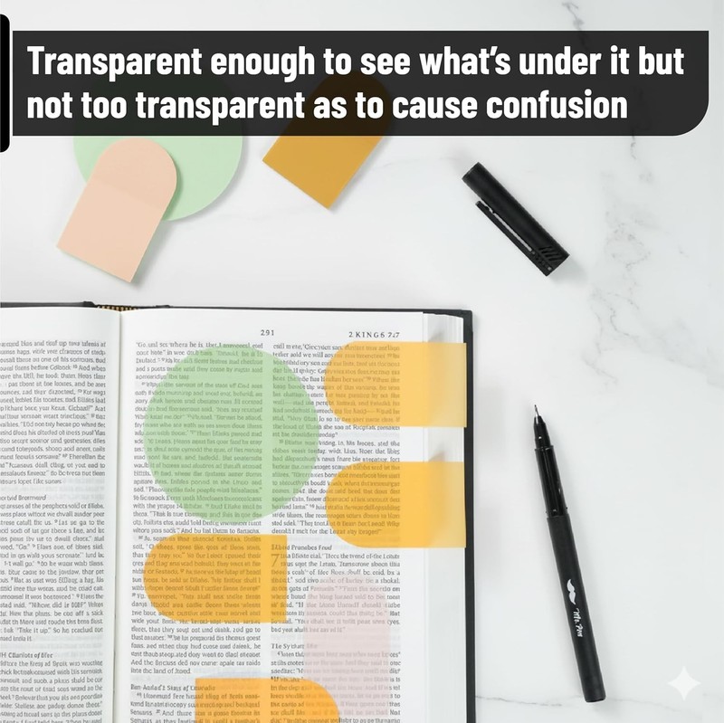 Transparent Sticky Notes Set 150 Sheets with Pen Ideal for Bible Study Office gallery