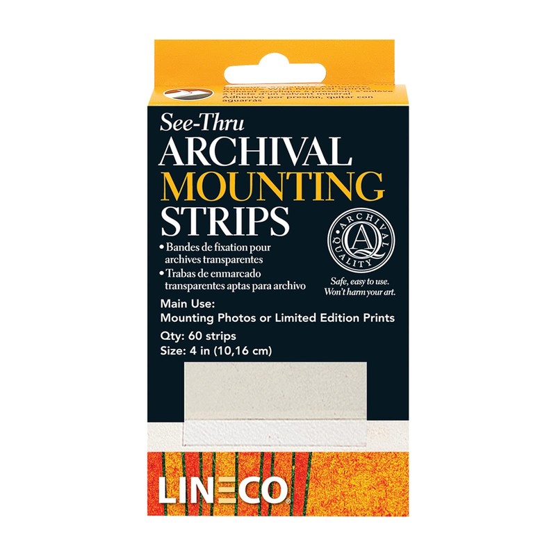 Lineco 4 Inches See-Through Archival Polyester Mounting Strips. Acid-Free, Frami