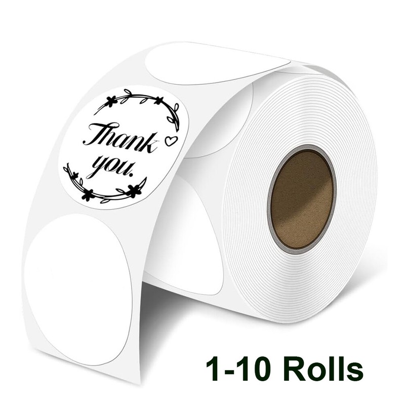 2 Inch Circle Direct Thermal Sticker Labels Self-Adhesive Round 750/Roll White